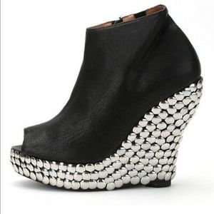 Jeffrey Campbell Peep Toe Nail Wedge Bootie